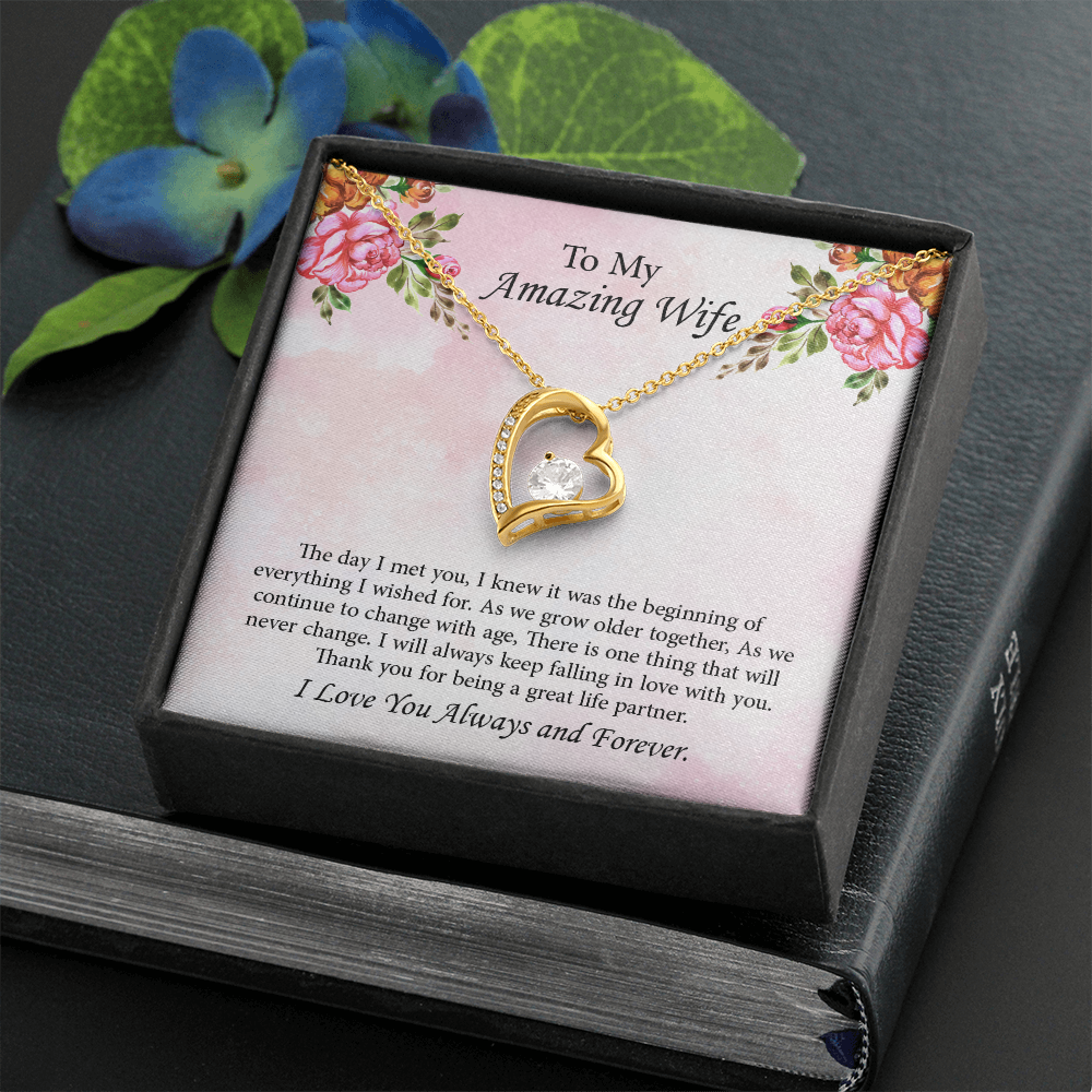 To My Amazing Wife Forever Love Necklace, Wife Jewelry, Anniversary Gift for Wife, Wife Birthday Gift, Necklace for Wife