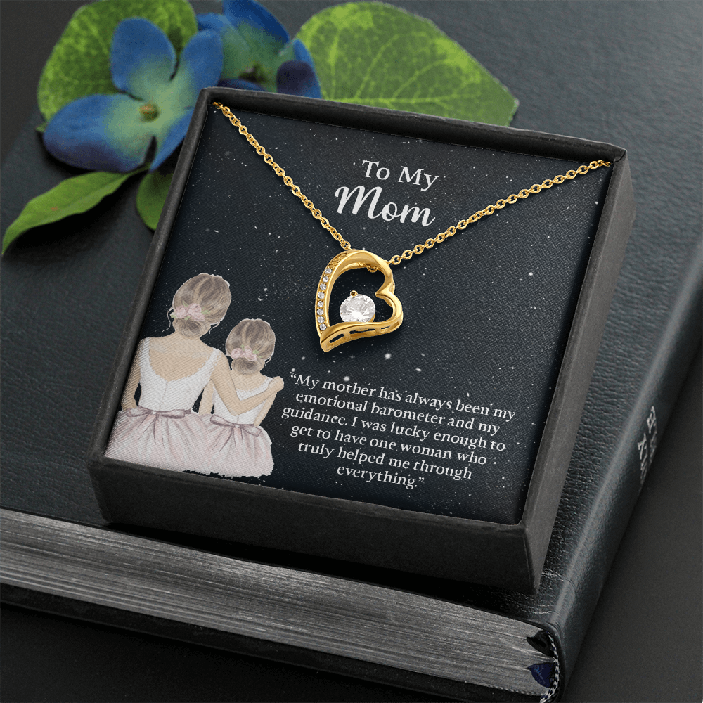 To My Mom Forever Love Necklace, Mom Birthday Gift From Daughter, Mothers Day Necklace, Message Card Jewelry For Mom