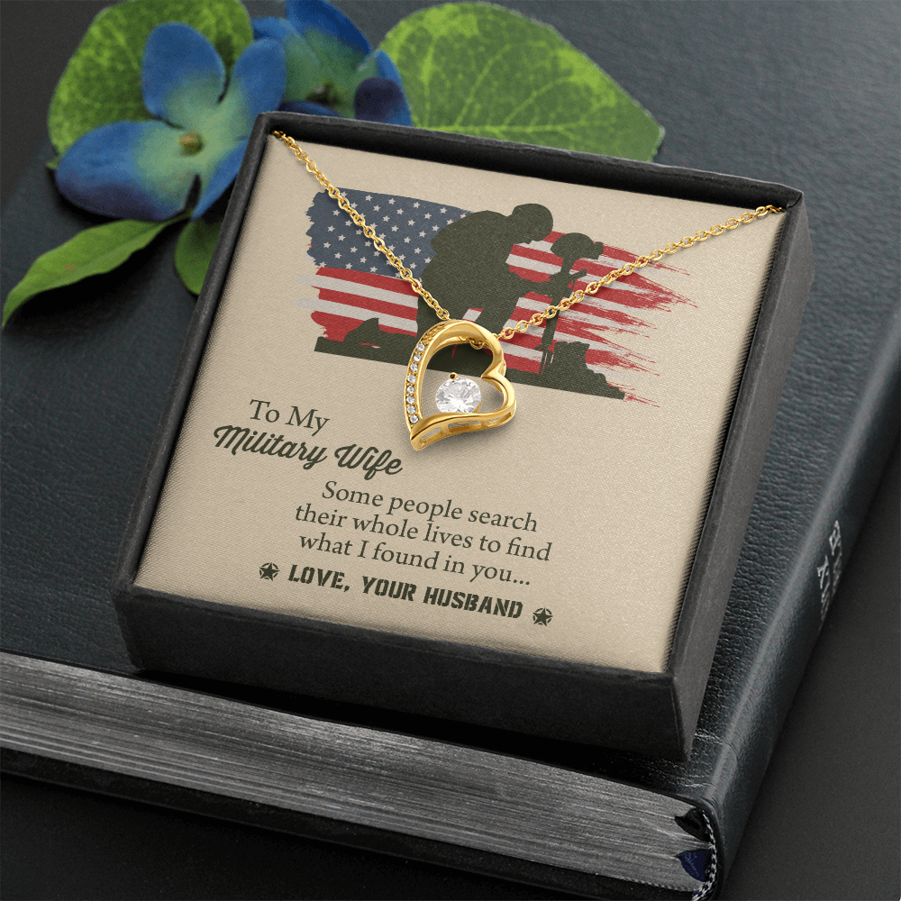 To My Military Wife Forever Love Necklace, Military Wife Gift, Gift from Husband to Wife, Anniversary Gift for Army Wife