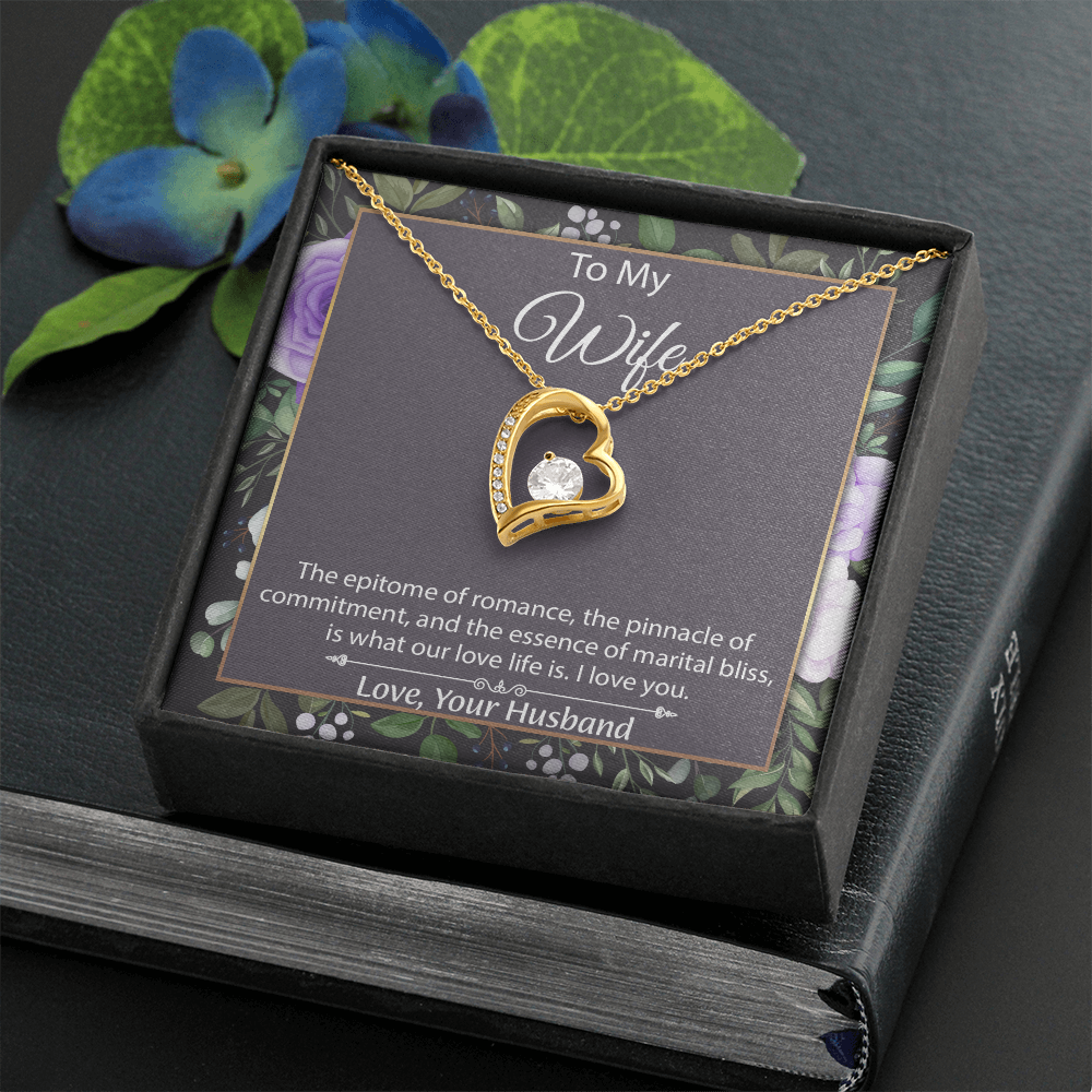 To My Wife Forever Love Necklace, Wife Sentimental Gift, Anniversary Gift For Wife, Wife Birthday Gift, Necklace For Wife