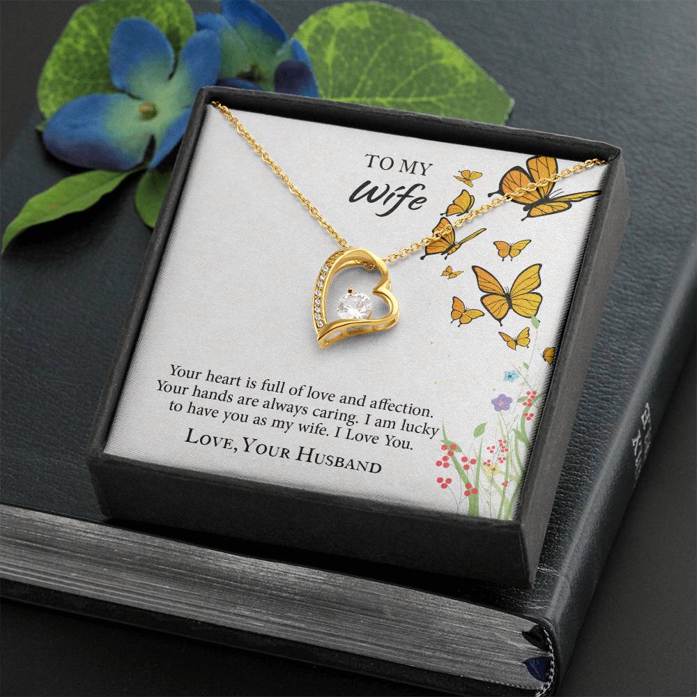 To My Wife Forever Love Necklace, Necklace Gift For Wife, Anniversary Gift For Wife, Wife Birthday Gift