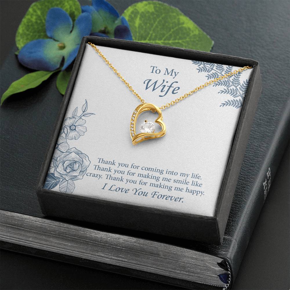 Forever Love Necklace for Wife, Necklace for Wife, Message Card Jewelry, Romantic Anniversary gift for Wife, Wife Birthday Gift