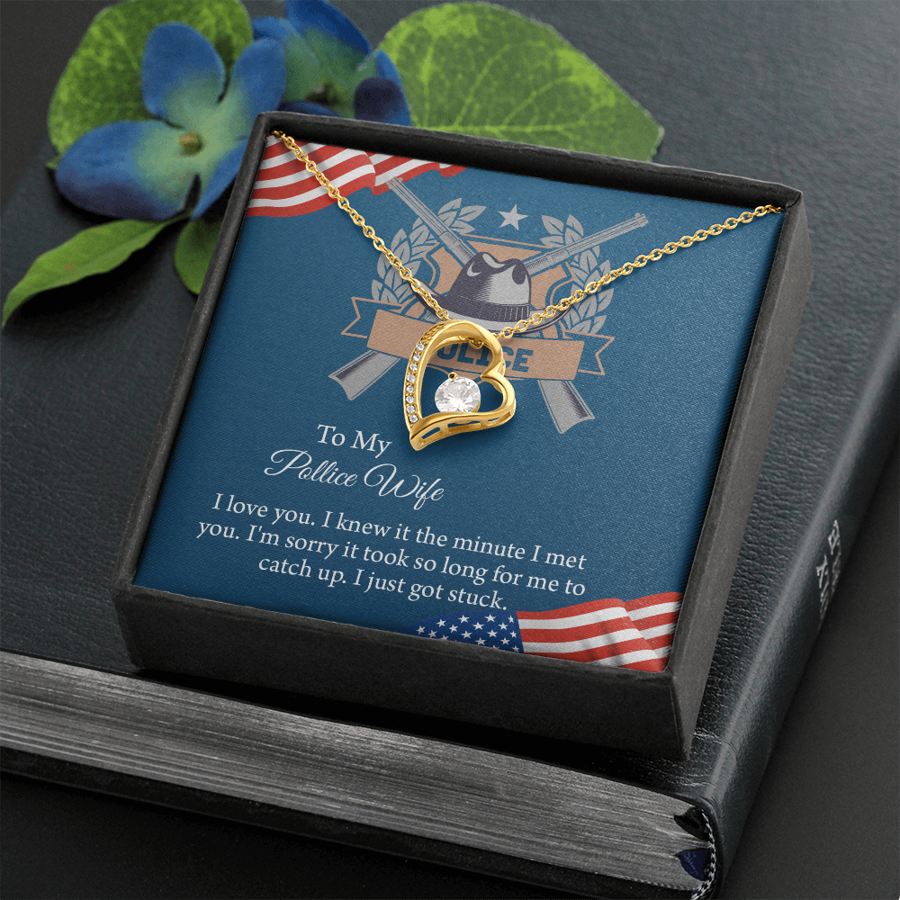 To My Police Wife Forever Love Necklace, Gift for Police Officer Wife, Police Wife Anniversary Present, Husband To Wife Birthday Gifts