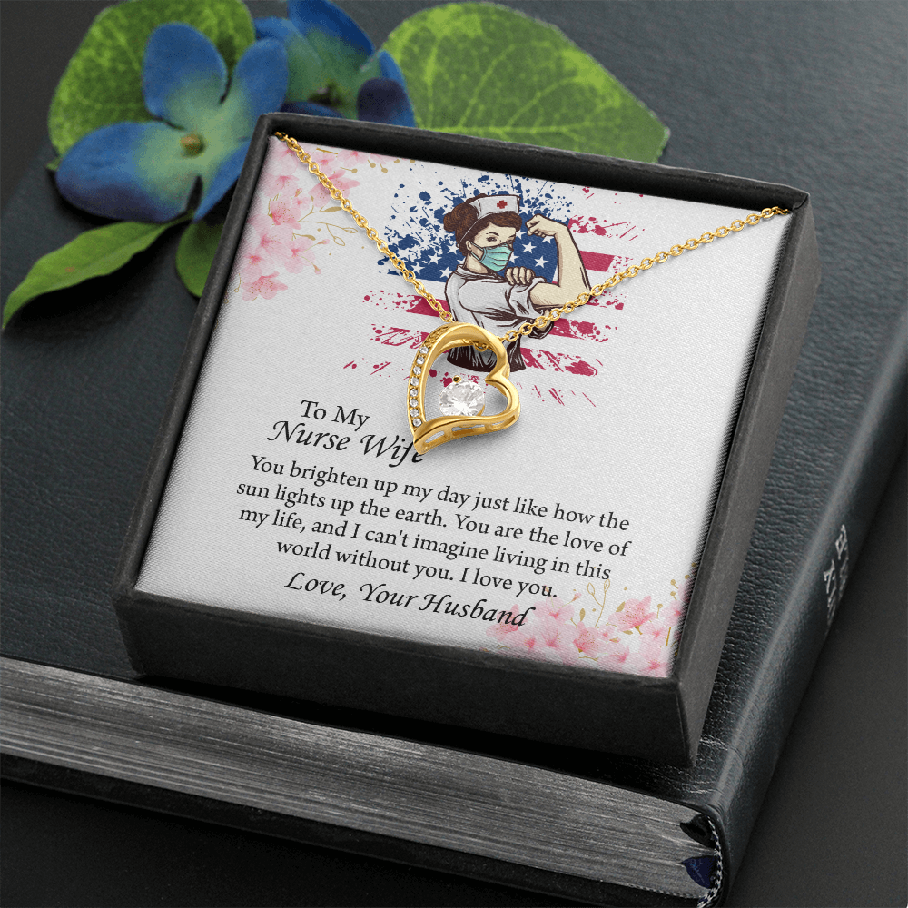 To My Nurse Wife Forever Love Necklace, Anniversary Gift for Wife, Wife Birthday Gift, Nurse Graduation Jewelry Gifts