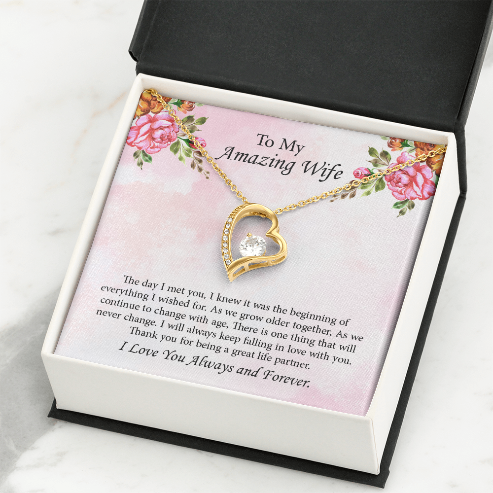 To My Amazing Wife Forever Love Necklace, Wife Jewelry, Anniversary Gift for Wife, Wife Birthday Gift, Necklace for Wife