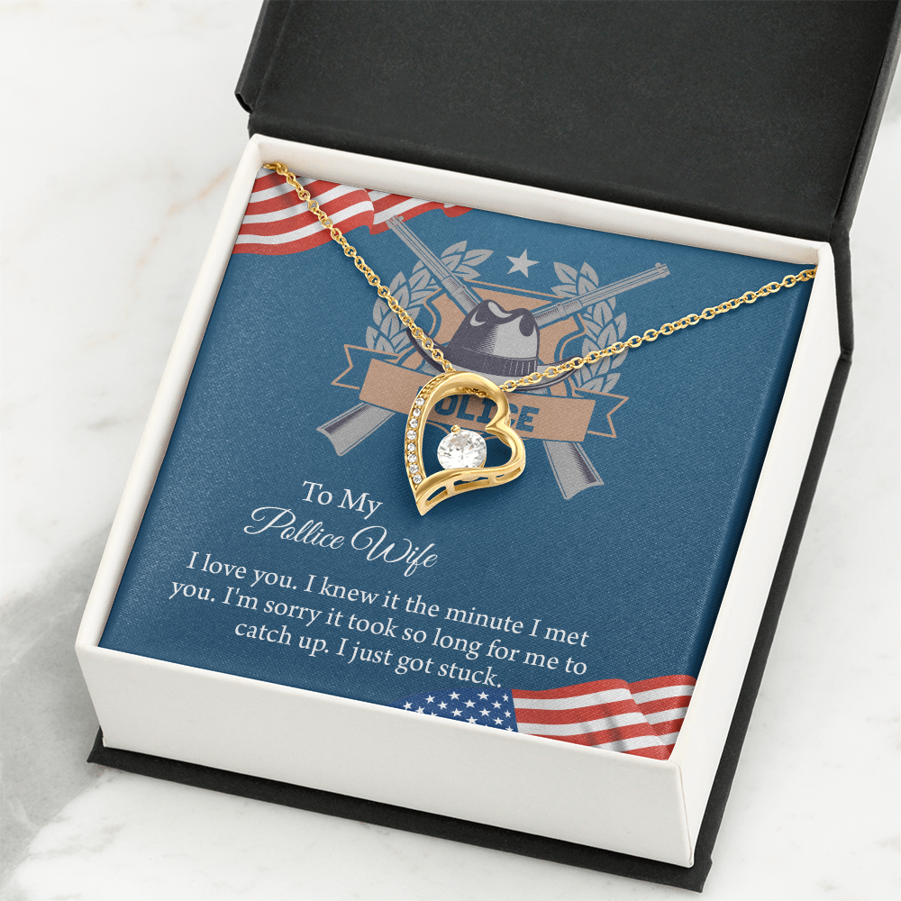 To My Police Wife Forever Love Necklace, Gift for Police Officer Wife, Police Wife Anniversary Present, Husband To Wife Birthday Gifts