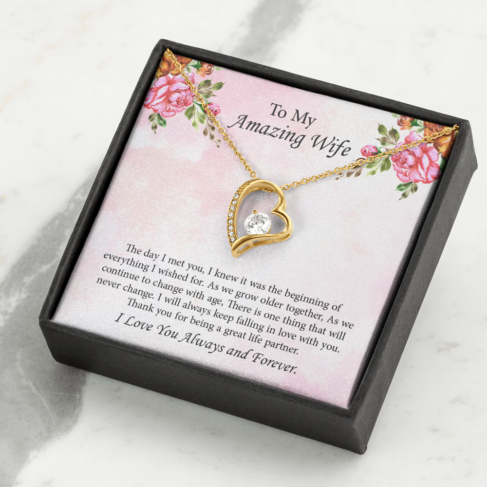 To My Amazing Wife Forever Love Necklace, Wife Jewelry, Anniversary Gift for Wife, Wife Birthday Gift, Necklace for Wife