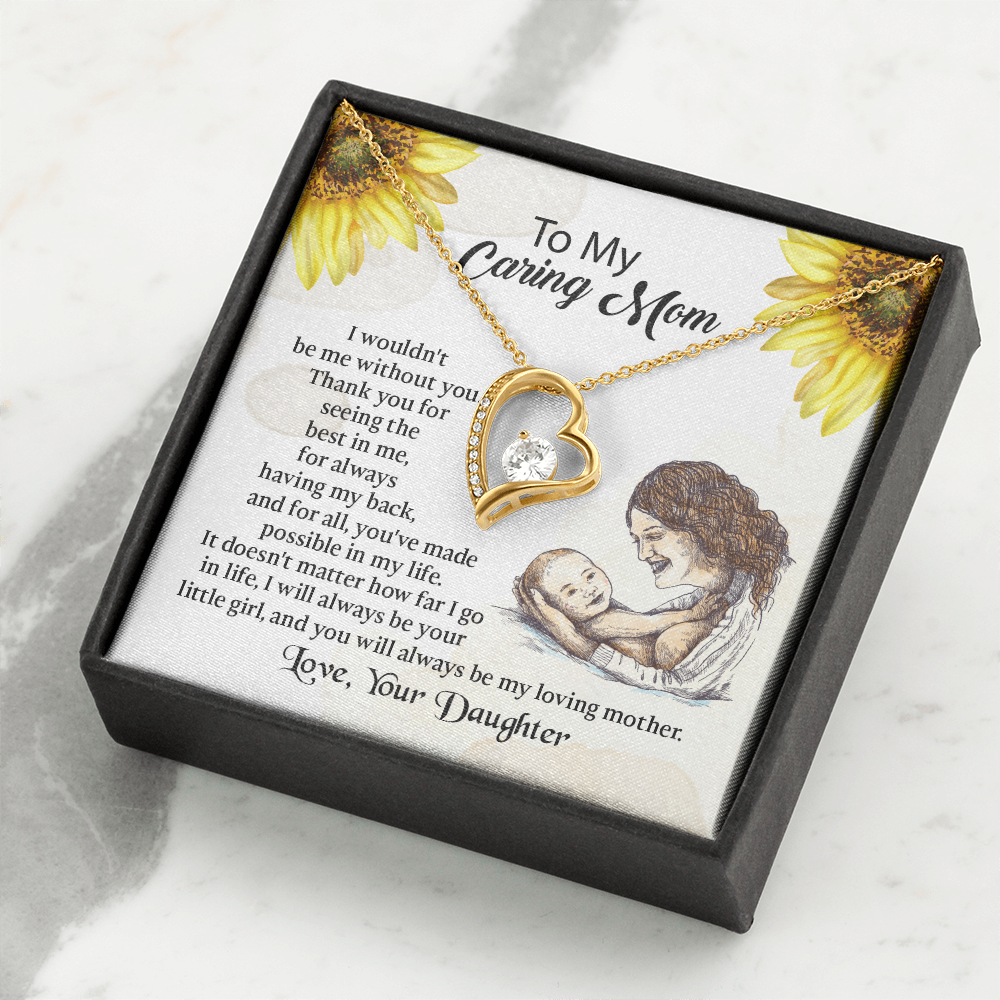 To My Mom Forever Love Necklace, Mothers Day Necklace, Mom Birthday Gift from Daughter, Message Card Jewelry For Mom