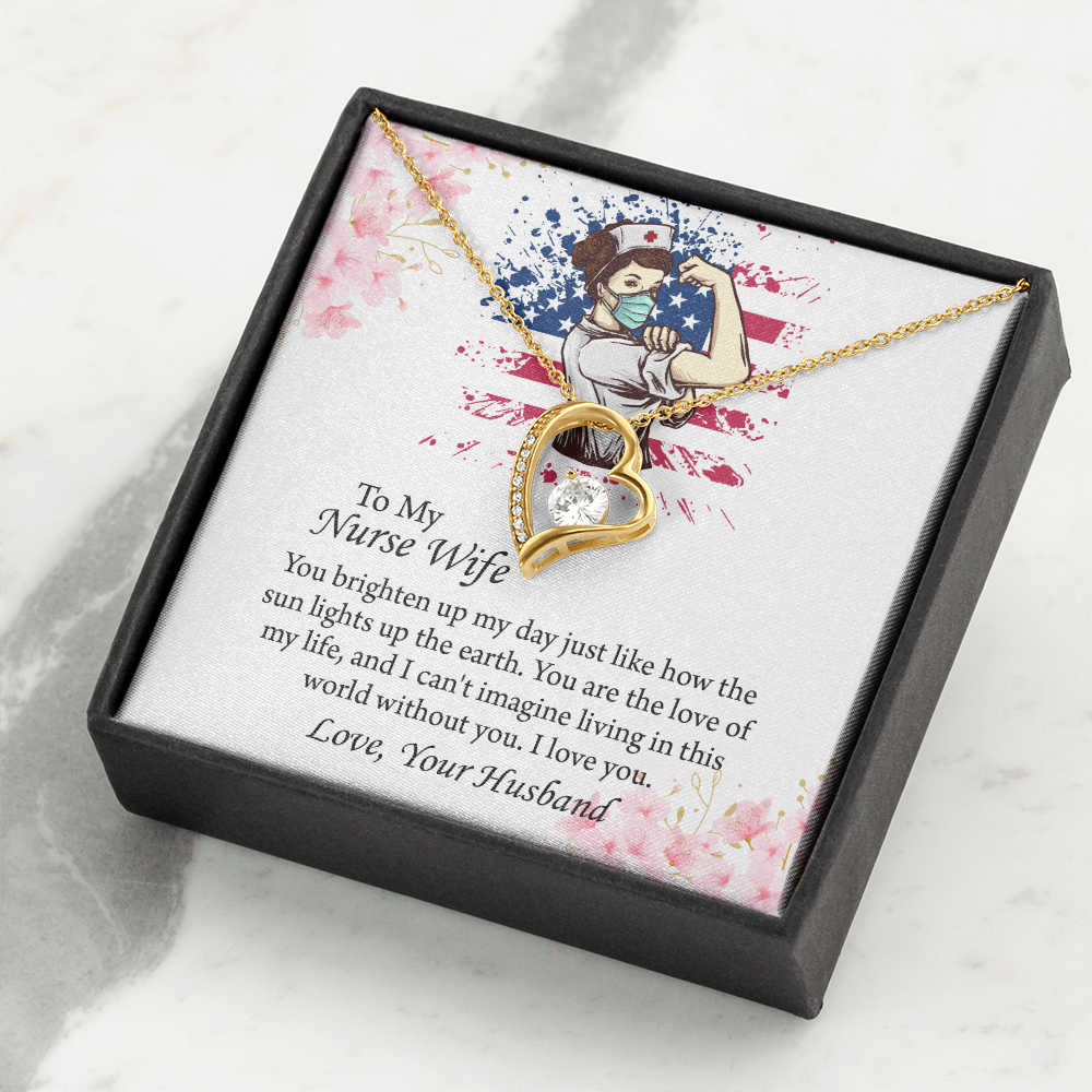 To My Nurse Wife Forever Love Necklace, Anniversary Gift for Wife, Wife Birthday Gift, Nurse Graduation Jewelry Gifts