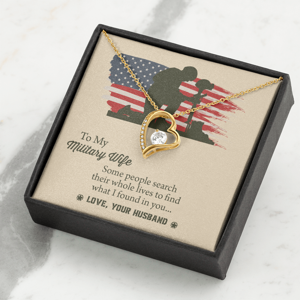 To My Military Wife Forever Love Necklace, Military Wife Gift, Gift from Husband to Wife, Anniversary Gift for Army Wife