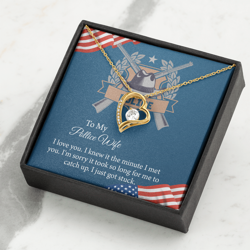 To My Police Wife Forever Love Necklace, Gift for Police Officer Wife, Police Wife Anniversary Present, Husband To Wife Birthday Gifts