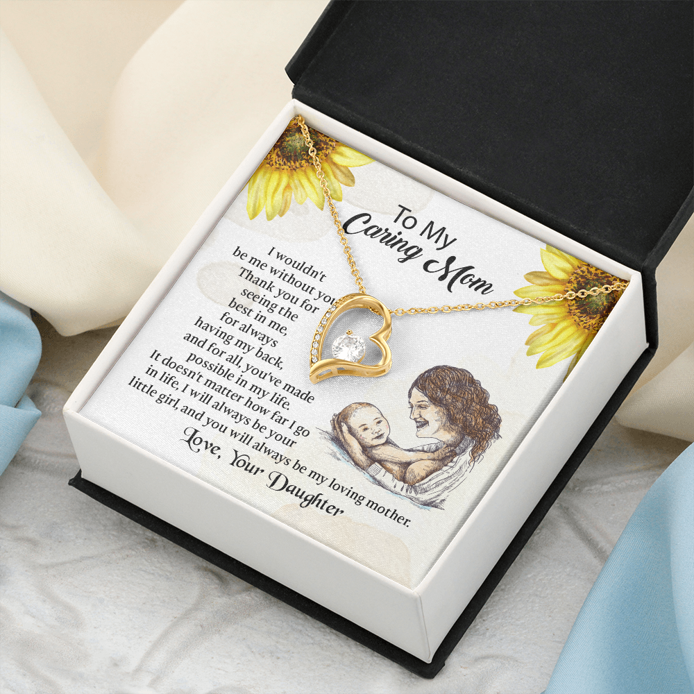 To My Mom Forever Love Necklace, Mothers Day Necklace, Mom Birthday Gift from Daughter, Message Card Jewelry For Mom