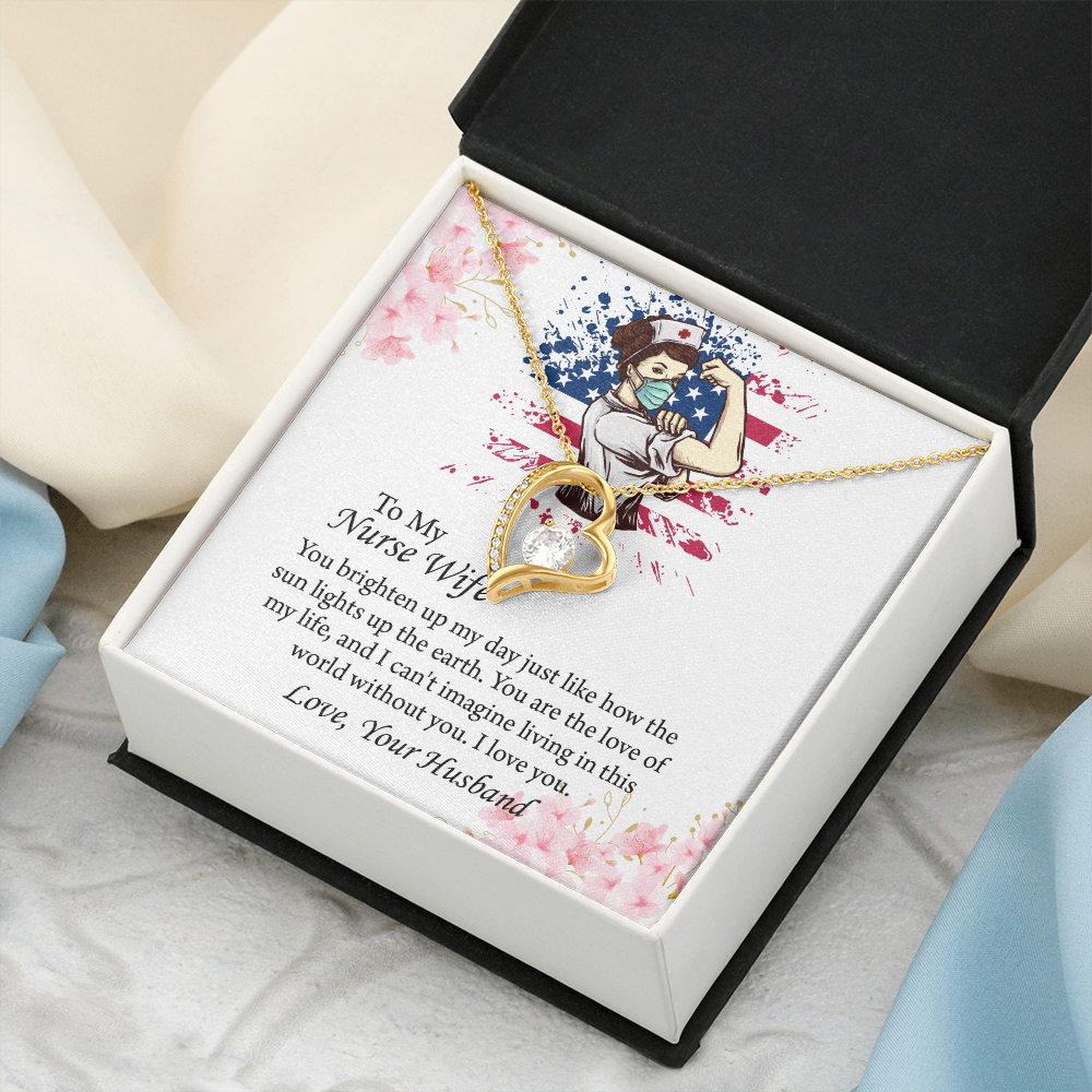 To My Nurse Wife Forever Love Necklace, Anniversary Gift for Wife, Wife Birthday Gift, Nurse Graduation Jewelry Gifts