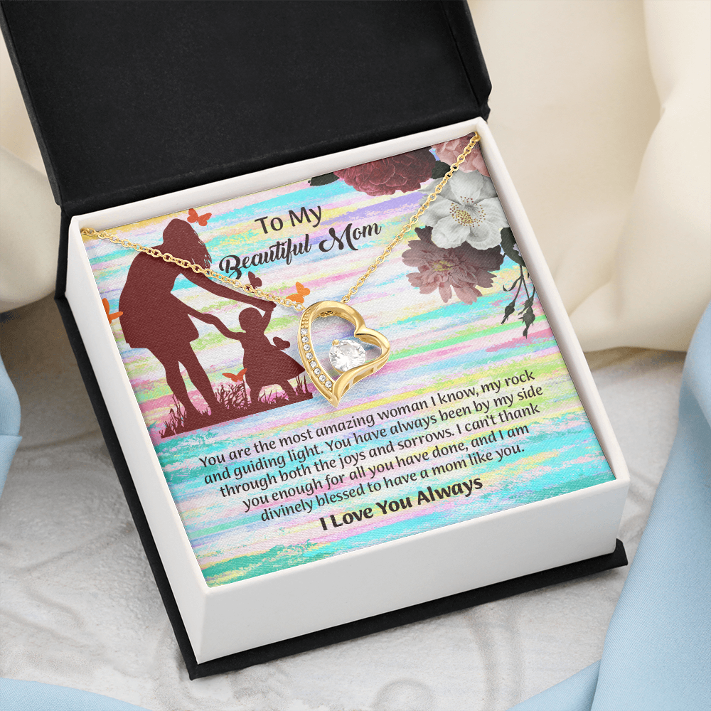 To My Beautiful Mom Necklace, Mothers Day Gift To Mom, Thoughtful Present from Son, Mom Necklace From daughter