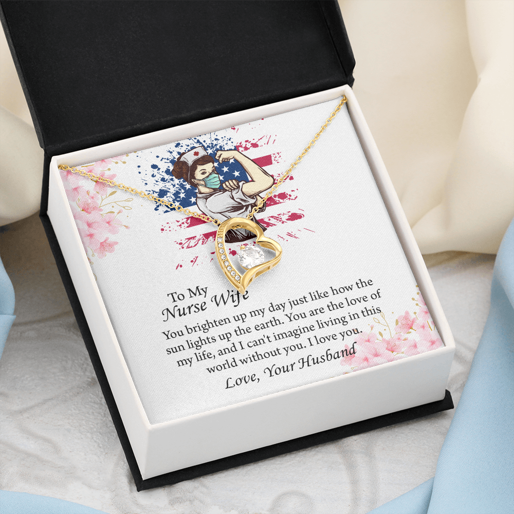 To My Nurse Wife Forever Love Necklace, Anniversary Gift for Wife, Wife Birthday Gift, Nurse Graduation Jewelry Gifts