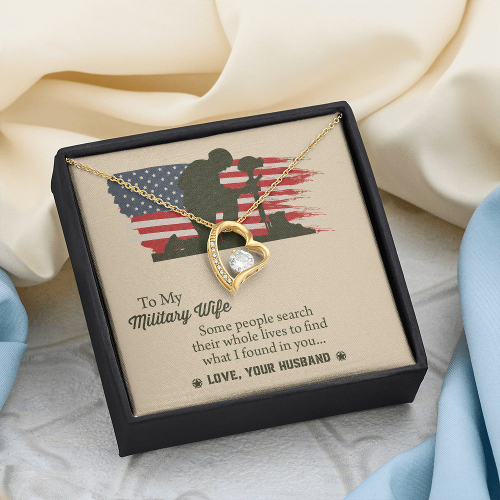 To My Military Wife Forever Love Necklace, Military Wife Gift, Gift from Husband to Wife, Anniversary Gift for Army Wife