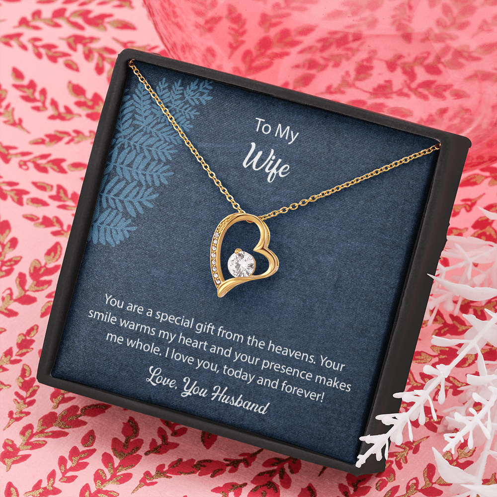 To My Wife Forever Love Necklace, Jewelry For Wife, Anniversary Gift For Wife, Wife Birthday Gift, Necklace For Wife