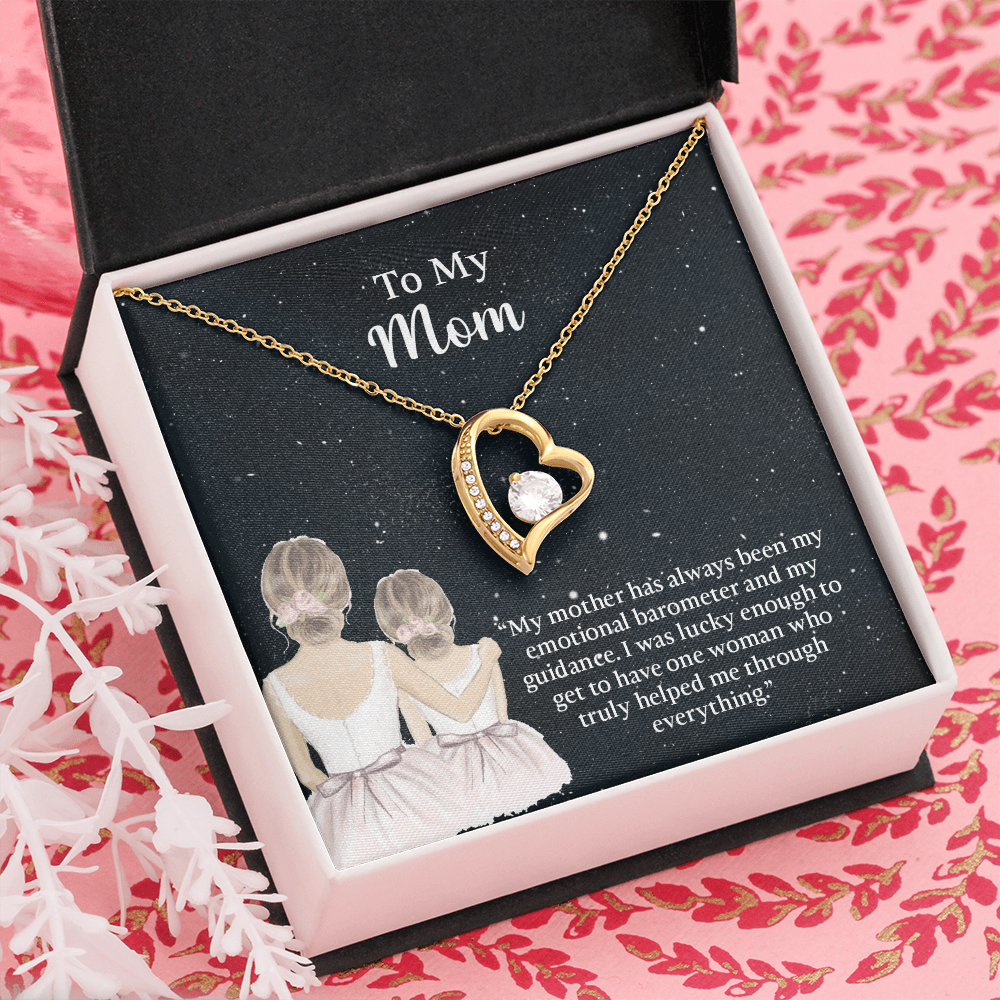 To My Mom Forever Love Necklace, Mom Birthday Gift From Daughter, Mothers Day Necklace, Message Card Jewelry For Mom