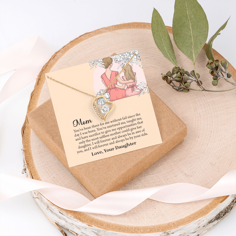 Mom Necklace, Mom Birthday Gift from Daughter, Mothers Day Necklace, Message Card Jewelry For Mom