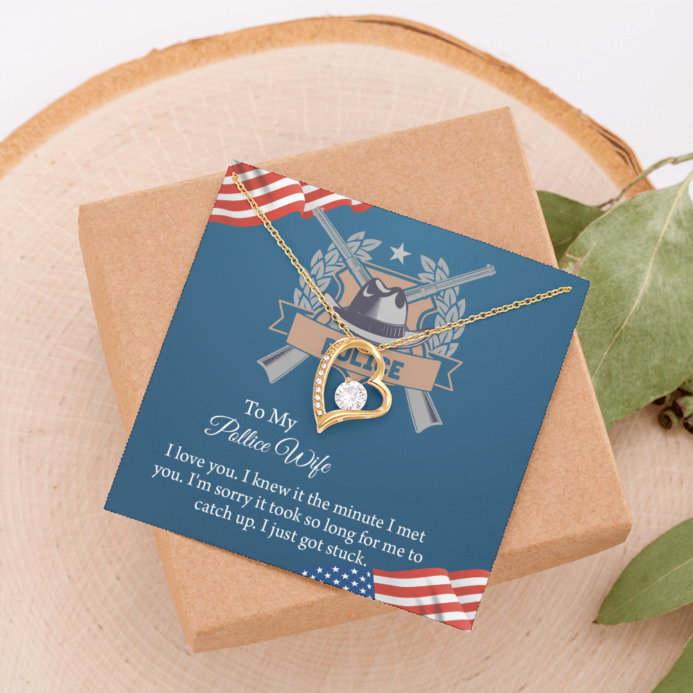 To My Police Wife Forever Love Necklace, Gift for Police Officer Wife, Police Wife Anniversary Present, Husband To Wife Birthday Gifts