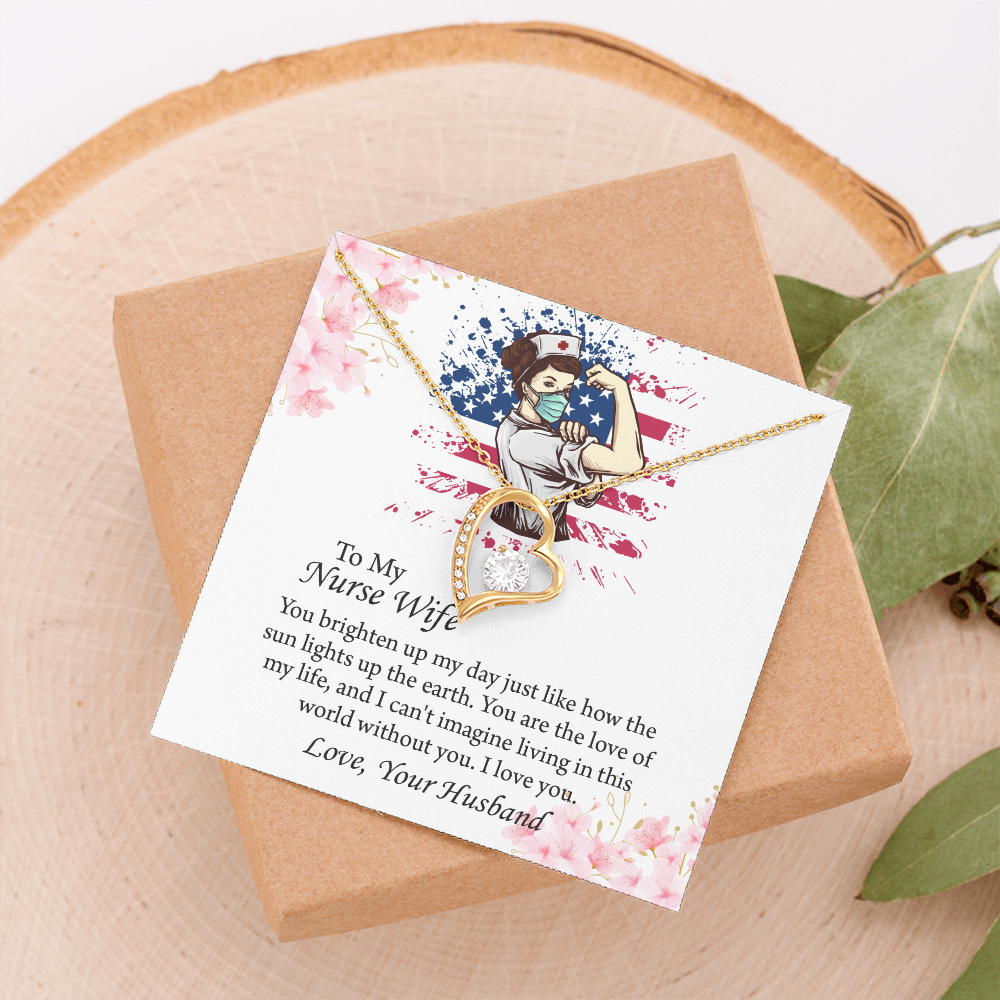 To My Nurse Wife Forever Love Necklace, Anniversary Gift for Wife, Wife Birthday Gift, Nurse Graduation Jewelry Gifts