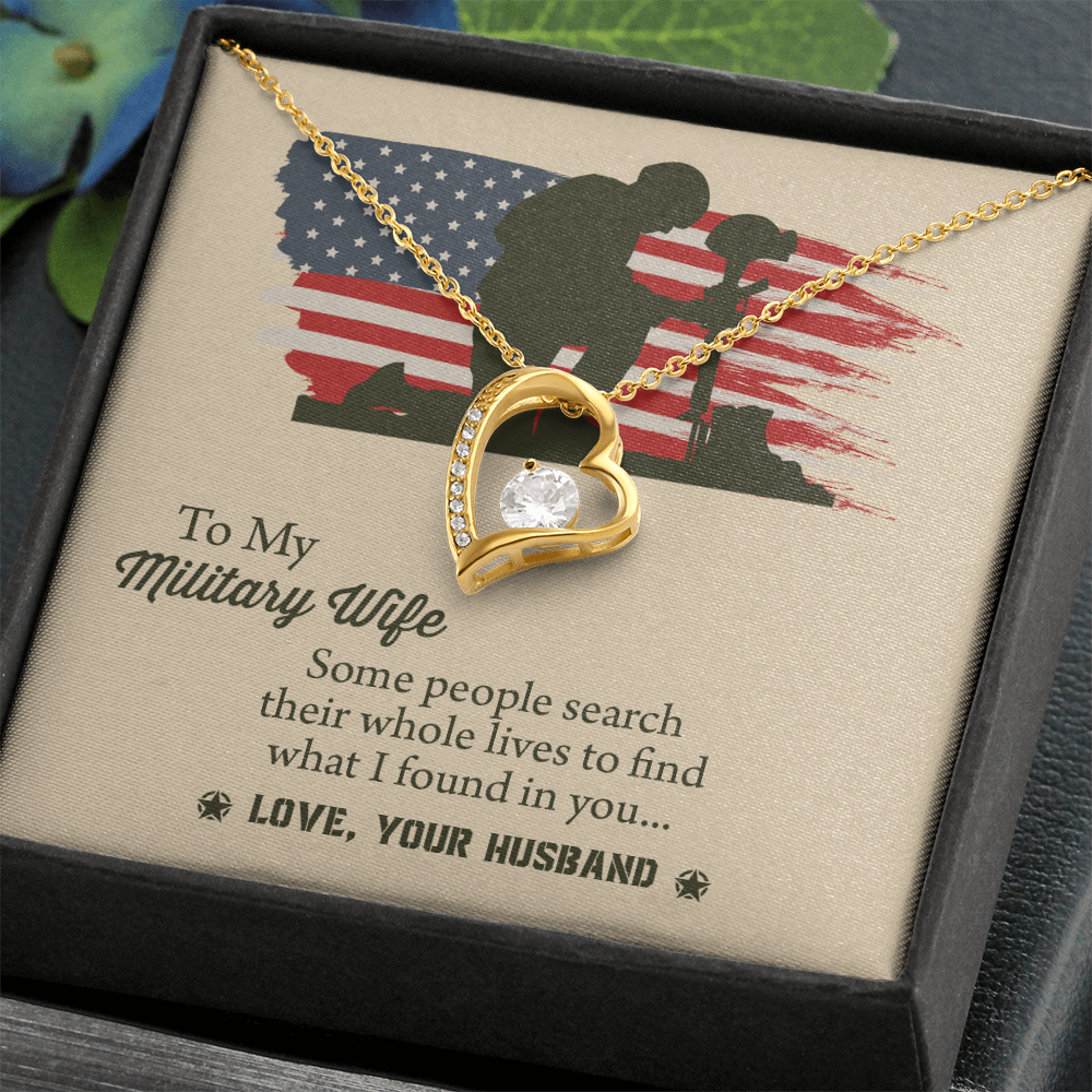 To My Military Wife Forever Love Necklace, Military Wife Gift, Gift from Husband to Wife, Anniversary Gift for Army Wife