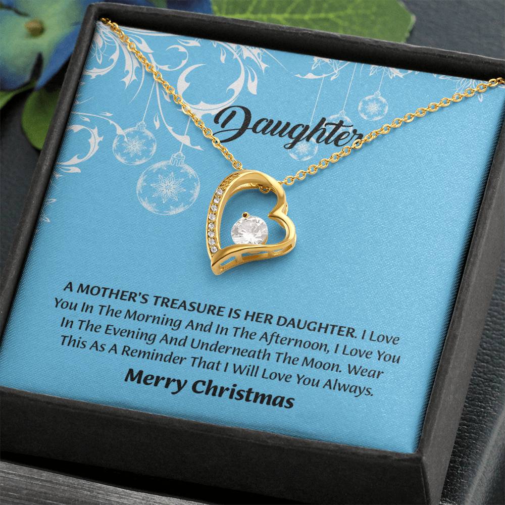 Daughter Forever Love Necklace, Mother Daughter Gift, Christmas Necklace Gift, Birthday Gift To Daughter From Dad