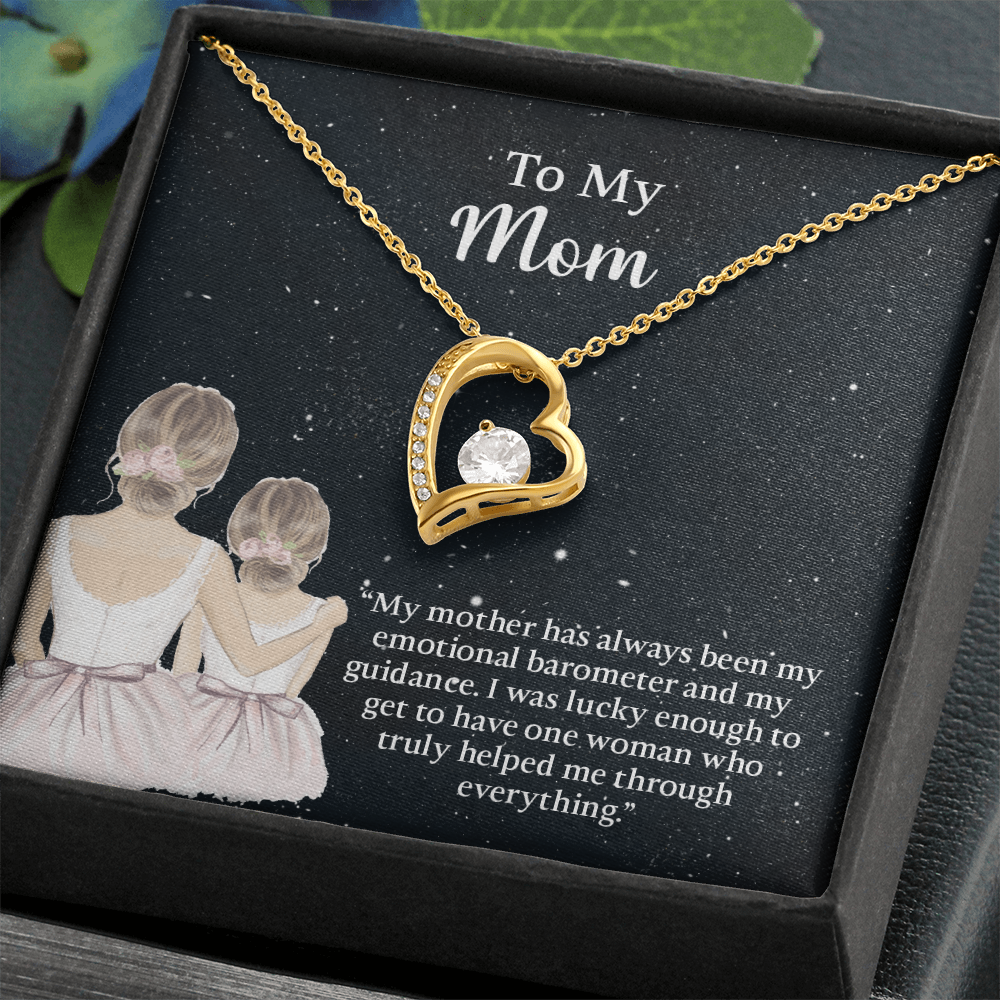 To My Mom Forever Love Necklace, Mom Birthday Gift From Daughter, Mothers Day Necklace, Message Card Jewelry For Mom