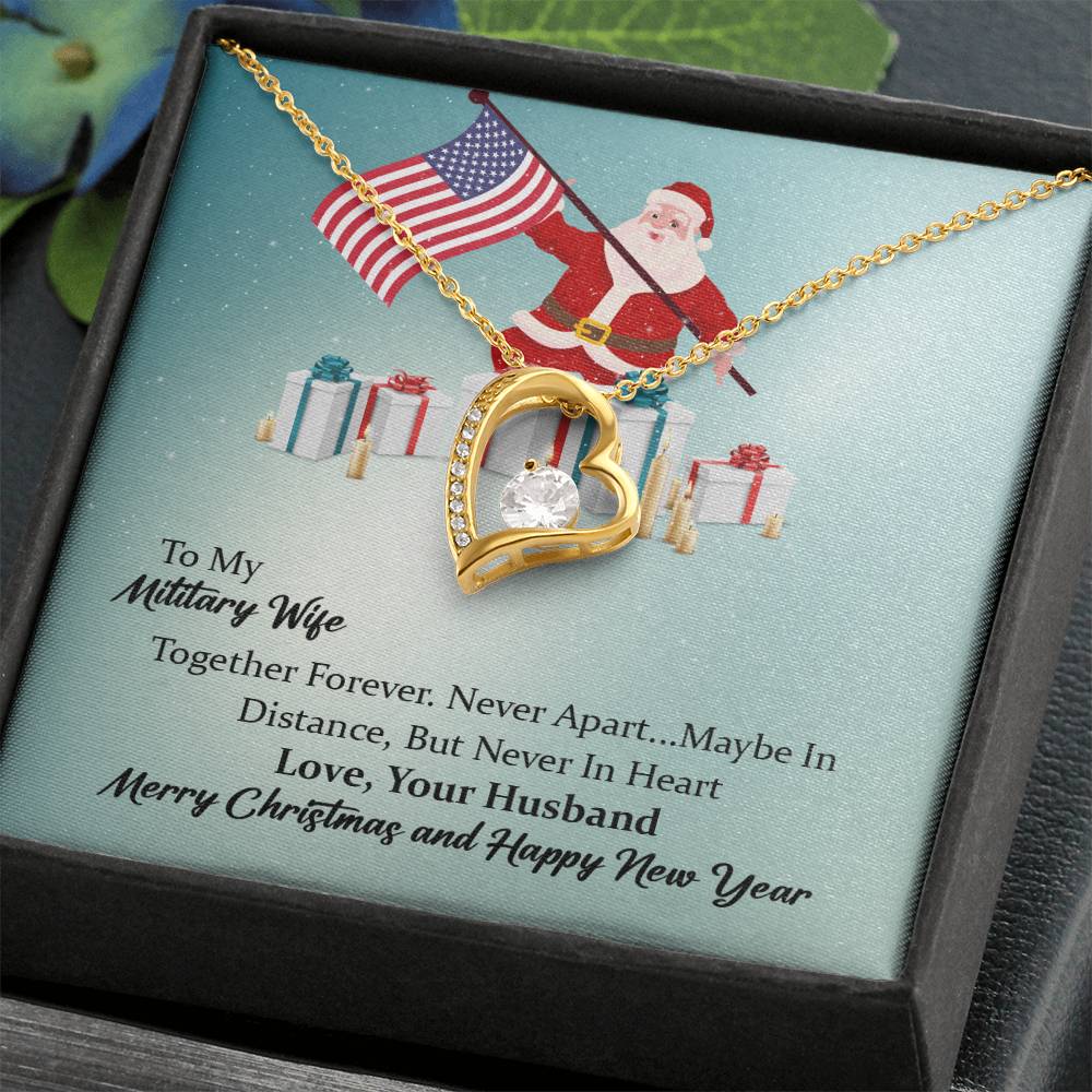 To My Military wife Forever Love Necklace, Military Wife Gift, Gift from Husband to Wife, Anniversary Gift for Army Wife