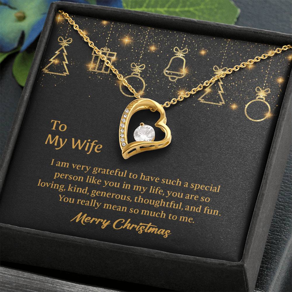 To My  Wife Forever Love Necklace with Message Card,  Christmas gift for Wife, Gift for Wife, Gift from Husband