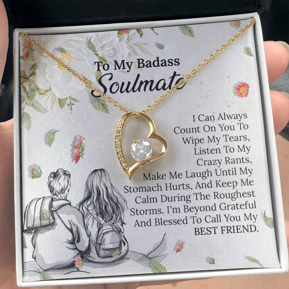 UNIDAZE To My Badass Soulmate Necklace, Soulmate Jewelry for Wife, Birthday Gifts from Husband, Soulmate Gift, Necklace for Girlfriend ShineOn Fulfillment C30025TG C30025TR lx-C30025 PB23-WOOD PT-781 TNM-1 USER-188348