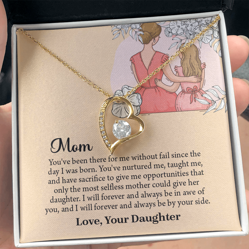 Mom Necklace, Mom Birthday Gift from Daughter, Mothers Day Necklace, Message Card Jewelry For Mom